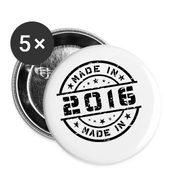 Year of Birth Born In - Made in 2016 - Buttons large 2.2''/56 mm (5-pack) - white - Front