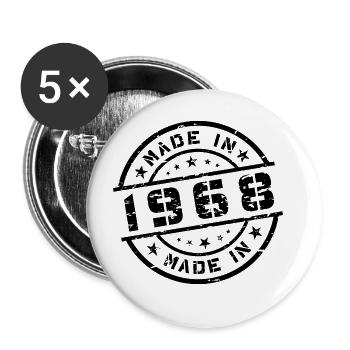 Année de naissance Anniversaire Né(e) en 1968 - Lot de 5 grands badges (56 mm) - blanc - Devant