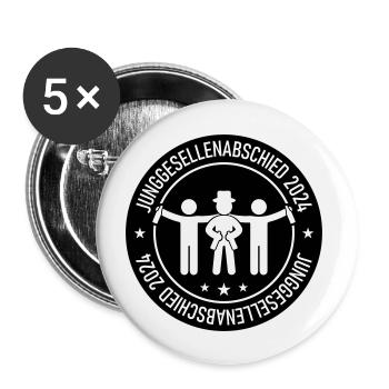 Junggesellenabschied 2024 - Buttons groß 56 mm (5er Pack) - Weiß - Vorne