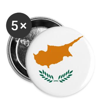 T-shirt de design de style chypriote - Lot de 5 grands badges (56 mm) - blanc - Devant