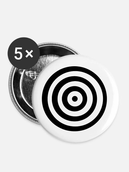 Ziel - Buttons groß 56 mm (5er Pack) - Weiß