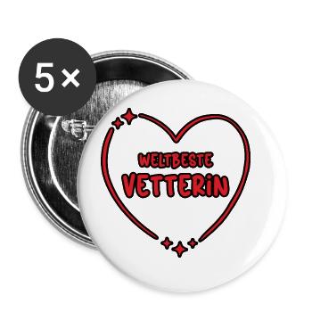 Weltbeste Vetterin Beste Cousine Vetterinnen - Buttons groß 56 mm (5er Pack) - Weiß - Vorne