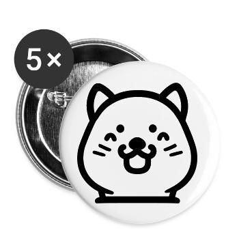 Hund - Buttons groß 56 mm (5er Pack) - Weiß - Vorne