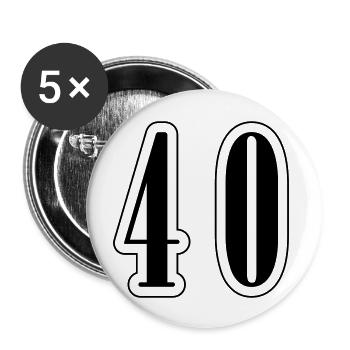 40 Zahl symbol - Buttons groß 56 mm (5er Pack) - Weiß - Vorne