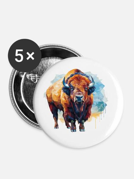 Bison - Buttons groß 56 mm (5er Pack) - Weiß