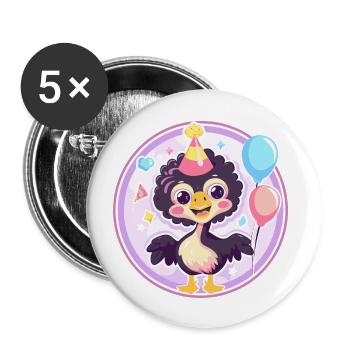 Bouquet Birthday Baby - Buttons large 2.2''/56 mm (5-pack) - white - Front