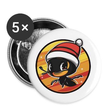 Ant Christmas Christmas - Buttons large 2.2''/56 mm (5-pack) - white - Front
