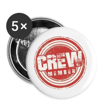 Crew Member - Buttons large 2.2''/56 mm (5-pack) - white - Front