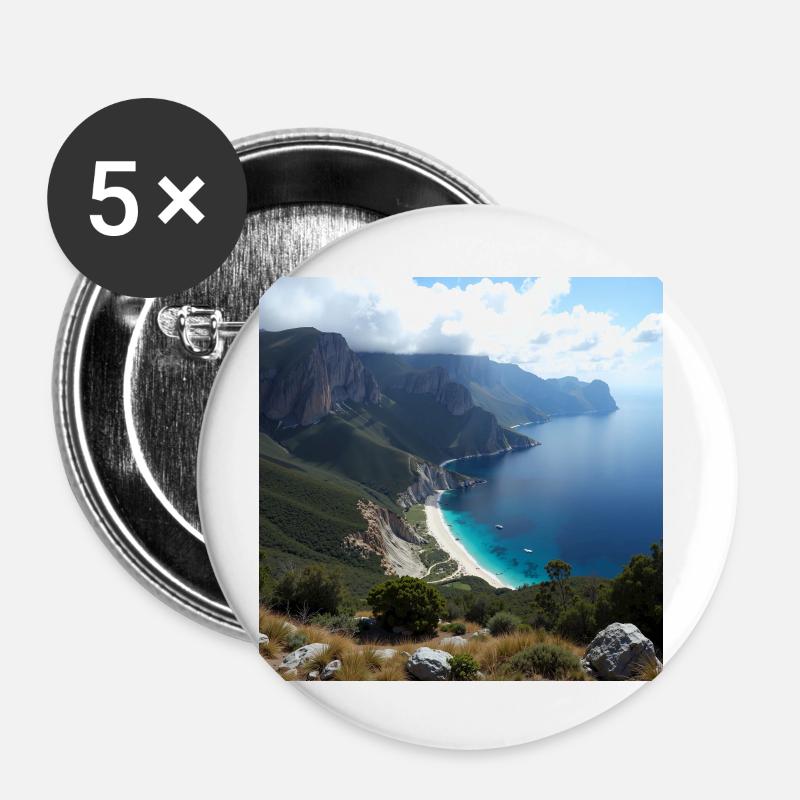 Landscape - Buttons large 2.2''/56 mm (5-pack) - white