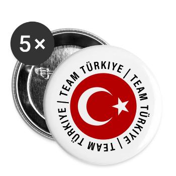 Team Turkey Flag Türkiye - Buttons large 2.2''/56 mm (5-pack) - white - Front