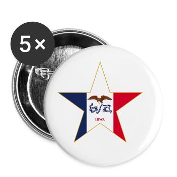 Iowa Fan T-Shirt – Your State! - Buttons large 2.2''/56 mm (5-pack) - white - Front