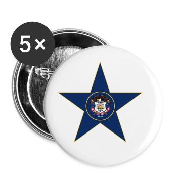 Utah Fan T-Shirt – Nature & Freedom - Buttons large 2.2''/56 mm (5-pack) - white - Front