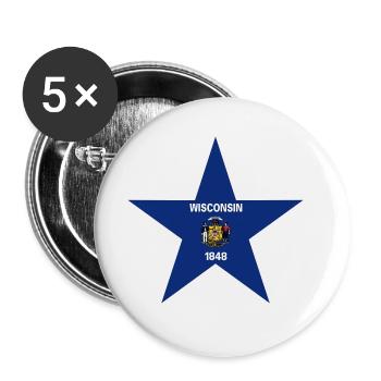 Wisconsin Fan Shirt – Nature & Pride - Buttons large 2.2''/56 mm (5-pack) - white - Front