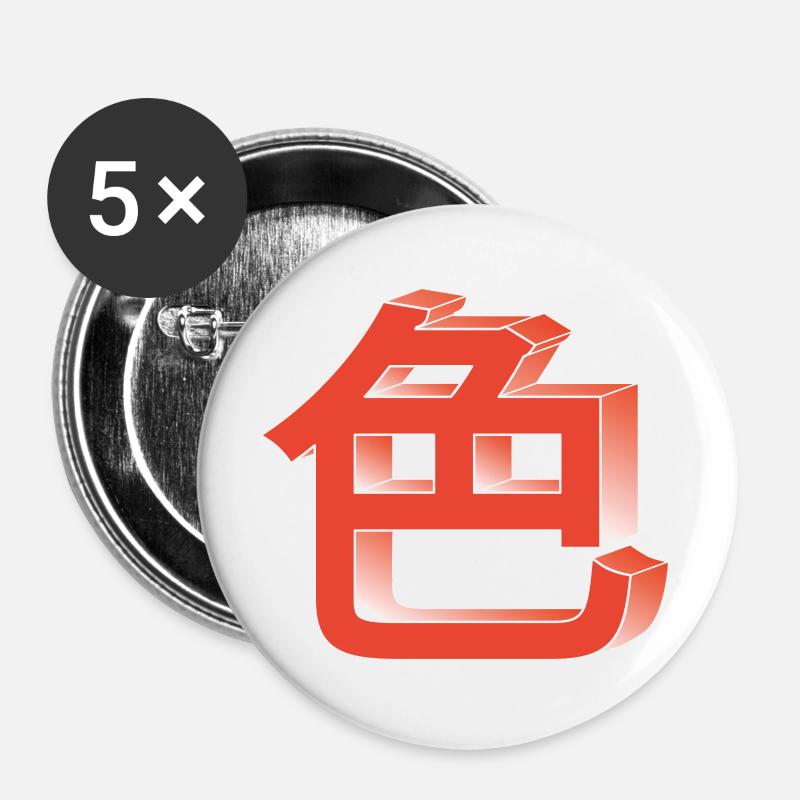 Farbe - Buttons groß 56 mm (5er Pack) - Weiß