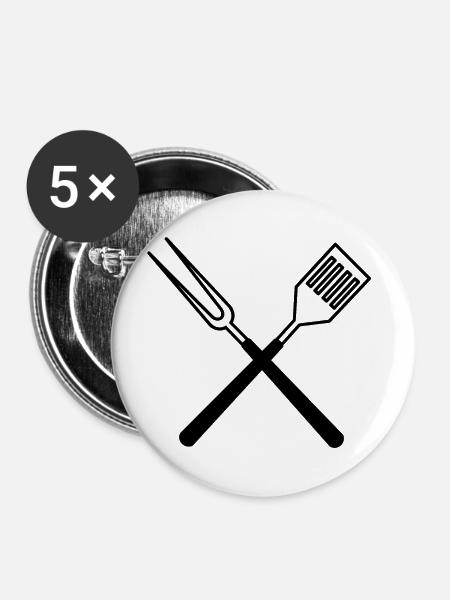 Grillbesteck - Buttons groß 56 mm (5er Pack) - Weiß
