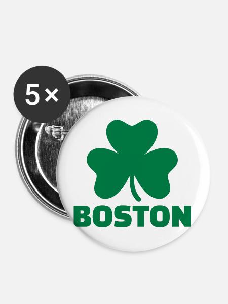 Boston - Buttons groß 56 mm (5er Pack) - Weiß