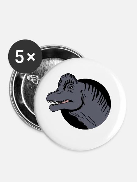 Brachiosaurus Dinosaurier - Buttons groß 56 mm (5er Pack) - Weiß