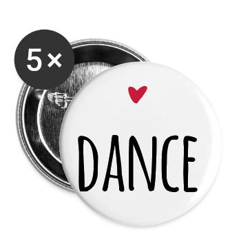 Süsses Tanz Design für alle, die Tanzen lieben - Buttons groß 56 mm (5er Pack) - Weiß - Vorne