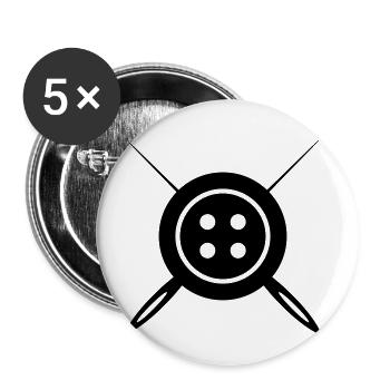 Sewing Cross Symbol Button - Buttons large 2.2''/56 mm (5-pack) - white - Front