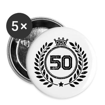 50 Couronne de numéros - Lot de 5 grands badges (56 mm) - blanc - Devant