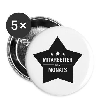 Mitarbeiter des Monats - Buttons groß 56 mm (5er Pack) - Weiß - Vorne