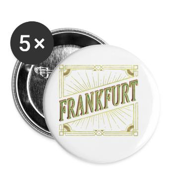Frankfurt Germany City Font Vintage Retro - Buttons large 2.2''/56 mm (5-pack) - white - Front