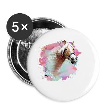 horse,haflinger, graffiti, painting, horses,colorful - Buttons large 2.2''/56 mm (5-pack) - white - Front