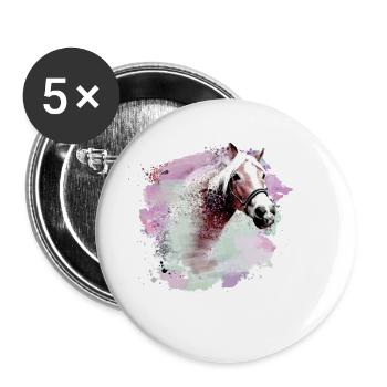 pferd,haflinger, graffiti, aquarell, pferde,bunt - Buttons groß 56 mm (5er Pack) - Weiß - Vorne