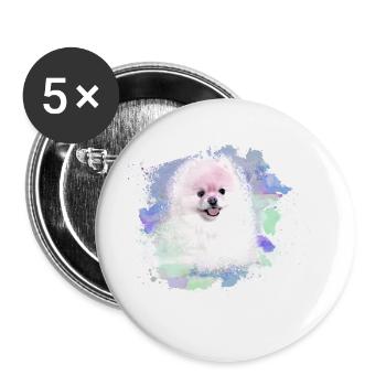 pomerian,zwergspitz,pointu,chien,graffiti,peinture - Lot de 5 grands badges (56 mm) - blanc - Devant