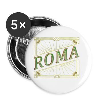 Rome Roma Italy City Font Vintage Retro Antique - Buttons large 2.2''/56 mm (5-pack) - white - Front