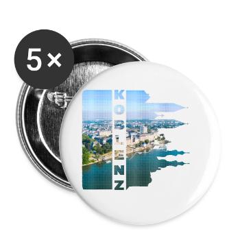 Koblenz Germany City Skyline Home Love - Buttons large 2.2''/56 mm (5-pack) - white - Front