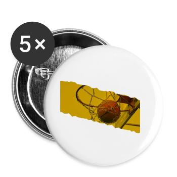 Basketball Basketball Player Basket Dunking Sport Player - Buttons large 2.2''/56 mm (5-pack) - white - Front
