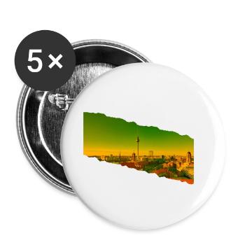 Berlin Germany City Skyline Home Love - Buttons large 2.2''/56 mm (5-pack) - white - Front