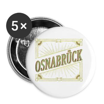 Osnabrück Deutschland Stadt Schrift Vintage Retro - Buttons groß 56 mm (5er Pack) - Weiß - Vorne