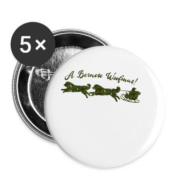Noël du Bouvier Bernois - Lot de 5 grands badges (56 mm) - blanc - Devant