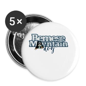 Berner Sennenhund - Buttons groß 56 mm (5er Pack) - Weiß - Vorne