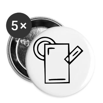 Plant drawing nature sketch black - Buttons large 2.2''/56 mm (5-pack) - white - Front