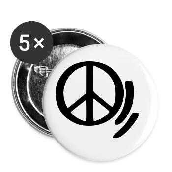 Peace Zeichen Zeichnung Frieden Skizze schwarz - Buttons groß 56 mm (5er Pack) - Weiß - Vorne