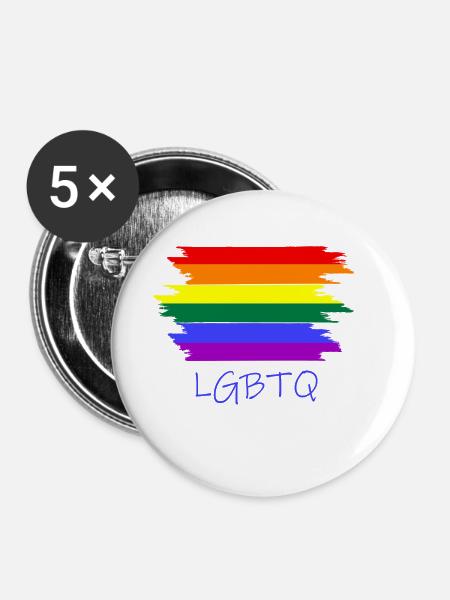 lgbtq - Buttons groß 56 mm (5er Pack) - Weiß
