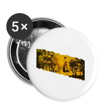 Basketball Basketballspieler Dunking Sport Spieler - Buttons groß 56 mm (5er Pack) - Weiß - Vorne