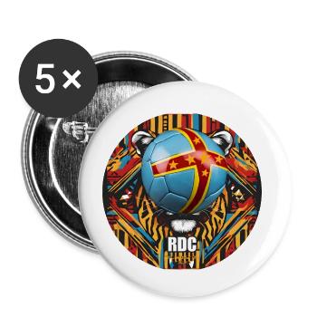 The Leopards of the DRC - Buttons large 2.2''/56 mm (5-pack) - white - Front