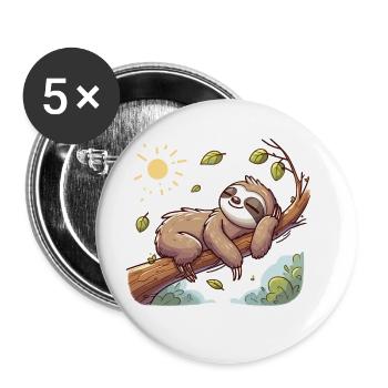 Je n’ai rien à faire, paresseux - Lot de 5 grands badges (56 mm) - blanc - Devant
