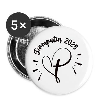 Firmpatin Firmung 2025 Patin Patentante Tante - Buttons groß 56 mm (5er Pack) - Weiß - Vorne