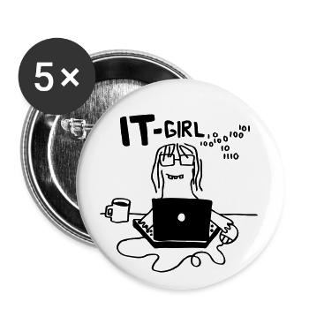 IT Girl - Buttons groß 56 mm (5er Pack) - Weiß - Vorne