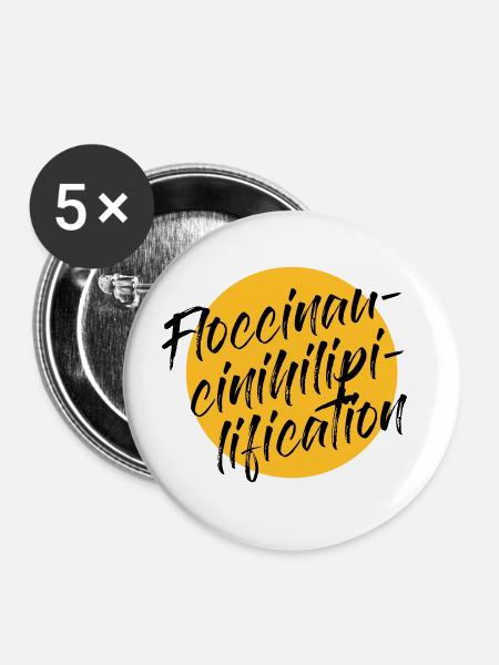 Floccinaucinihilipilification - Buttons large 2.2''/56 mm (5-pack) - white