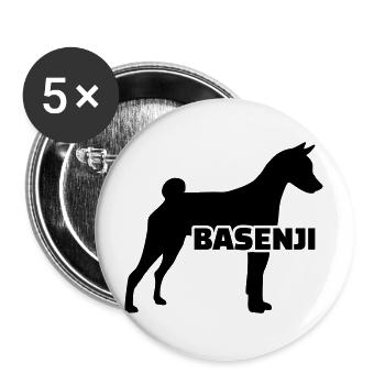 Basenji - Buttons groß 56 mm (5er Pack) - Weiß - Vorne