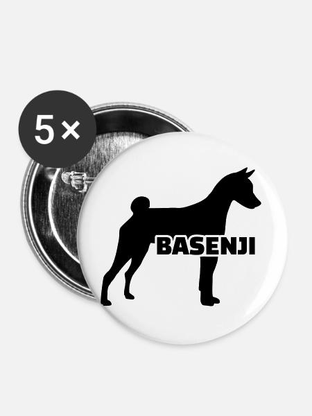 Basenji - Buttons groß 56 mm (5er Pack) - Weiß