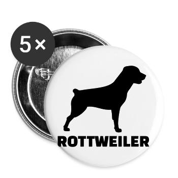 Rottweiler - Buttons groß 56 mm (5er Pack) - Weiß - Vorne