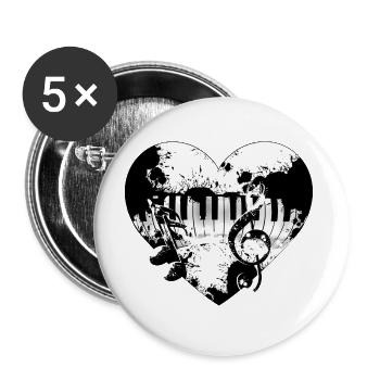 Keyboard Herz - Buttons groß 56 mm (5er Pack) - Weiß - Vorne