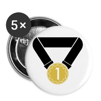 1st place medal - Buttons large 2.2''/56 mm (5-pack) - white - Front
